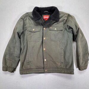 Coleman Mens Sherpa Lined Canvas Workwear Jacket Olive Green Large WPL 12902